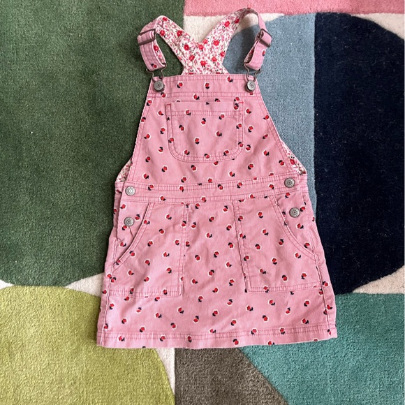 Mini Boden Other - Valentine’s Day ❤️Mini Boden corduroy overalls dress pink floral 3-4 years